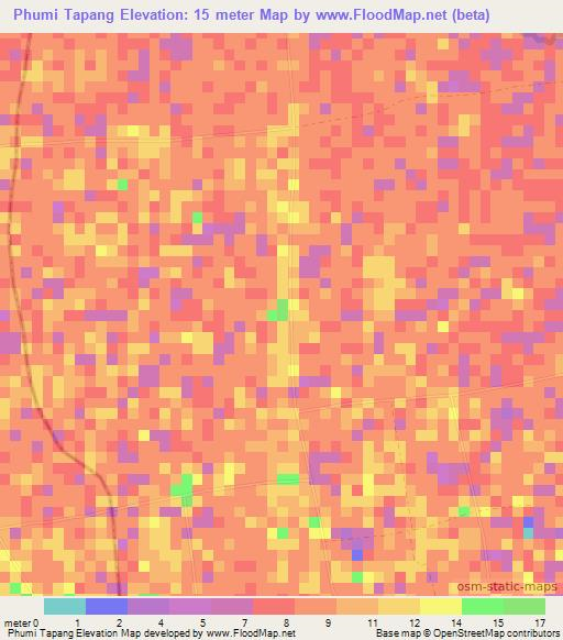 Phumi Tapang,Cambodia Elevation Map