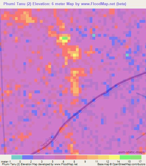 Phumi Tanu (2),Cambodia Elevation Map