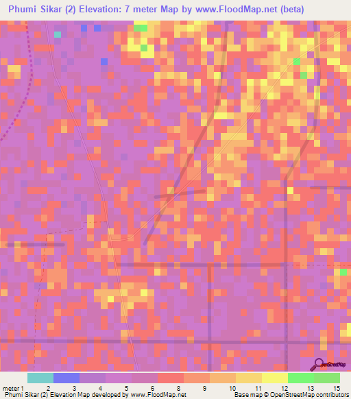 Phumi Sikar (2),Cambodia Elevation Map
