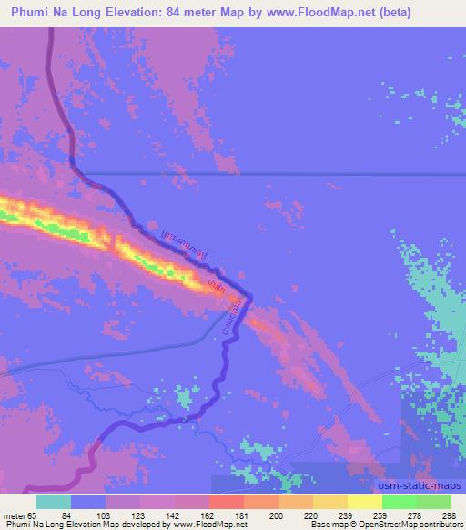 Phumi Na Long,Cambodia Elevation Map
