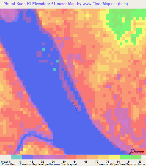 Phumi Kaoh Ki,Cambodia Elevation Map