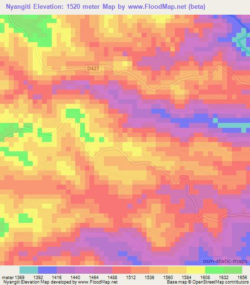 Nyangiti,Kenya Elevation Map