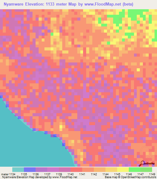 Nyamware,Kenya Elevation Map