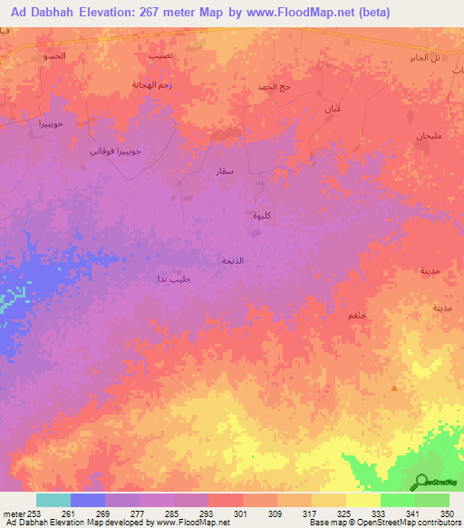Ad Dabhah,Syria Elevation Map