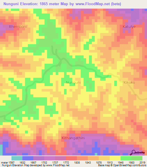 Nunguni,Kenya Elevation Map
