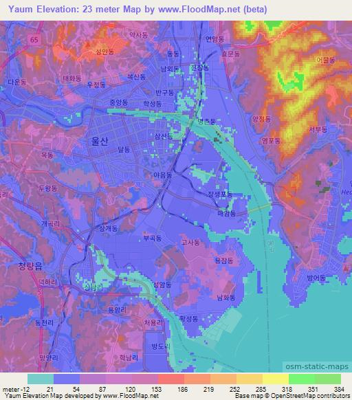 Yaum,South Korea Elevation Map