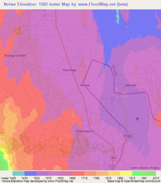 Noiwe,Kenya Elevation Map