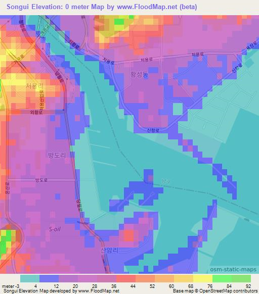 Songui,South Korea Elevation Map