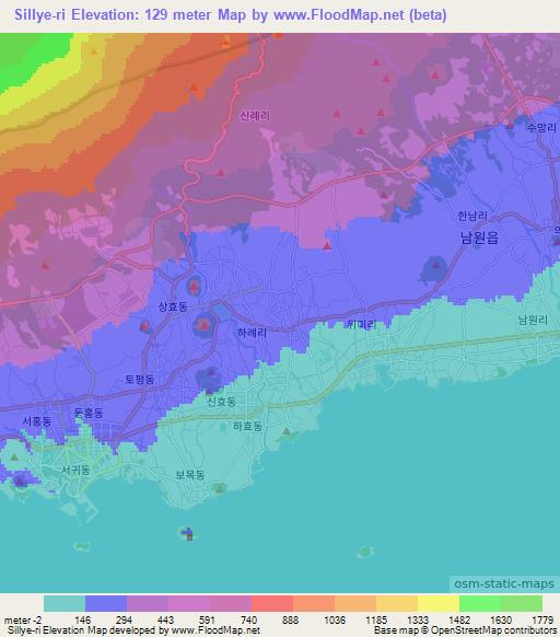 Sillye-ri,South Korea Elevation Map