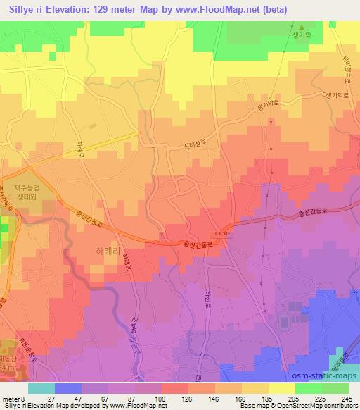 Sillye-ri,South Korea Elevation Map