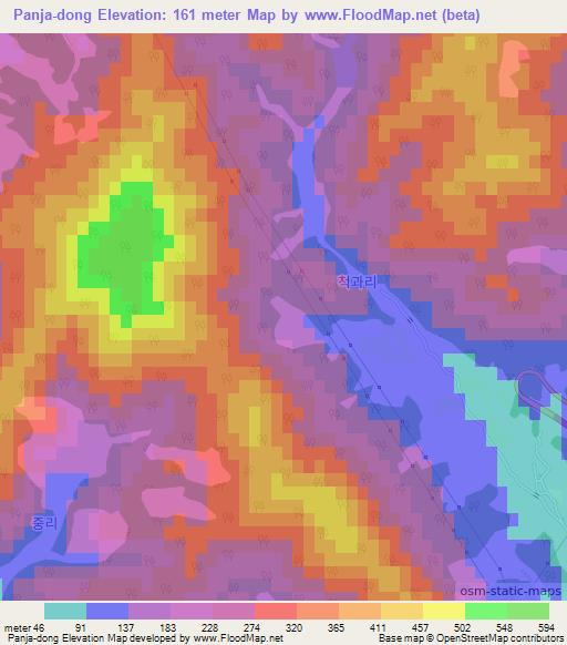 Panja-dong,South Korea Elevation Map
