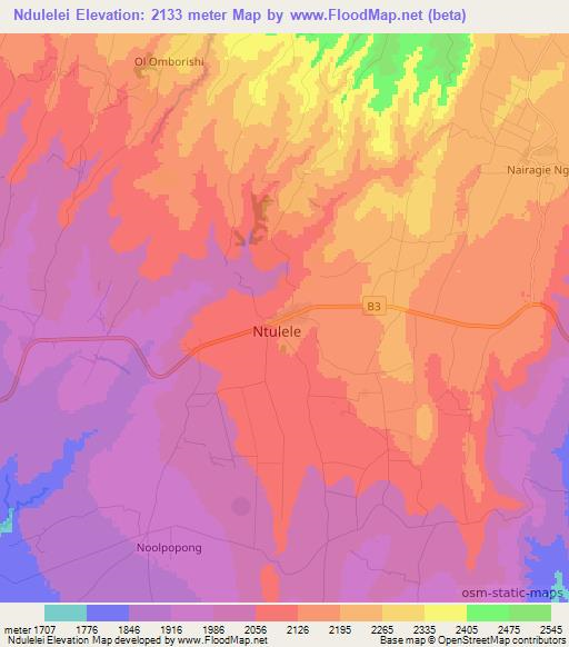 Ndulelei,Kenya Elevation Map