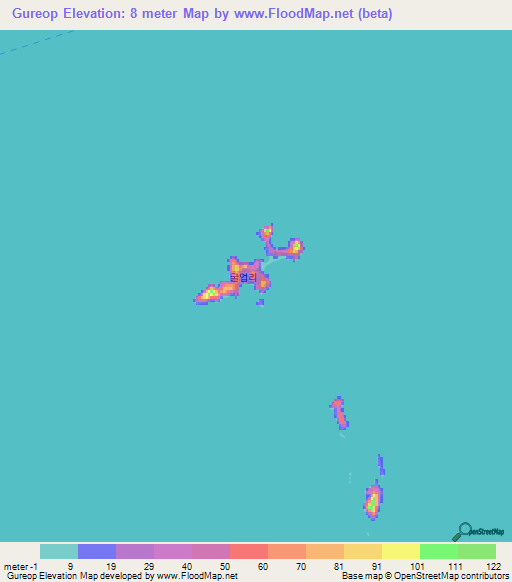 Gureop,South Korea Elevation Map