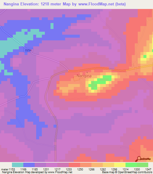 Nangina,Kenya Elevation Map