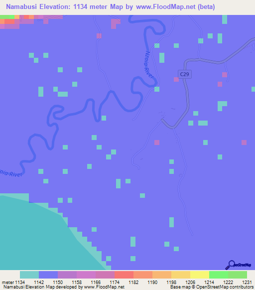 Namabusi,Kenya Elevation Map