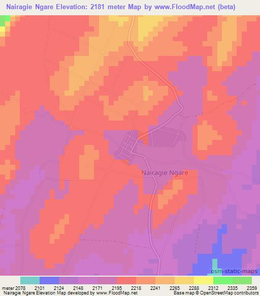 Nairagie Ngare,Kenya Elevation Map