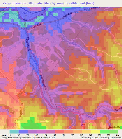 Zengi,Japan Elevation Map