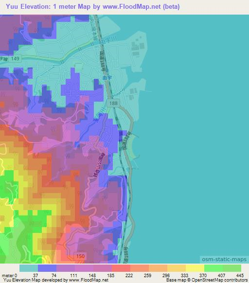 Yuu,Japan Elevation Map
