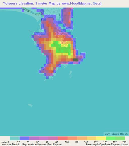 Yotsuura,Japan Elevation Map