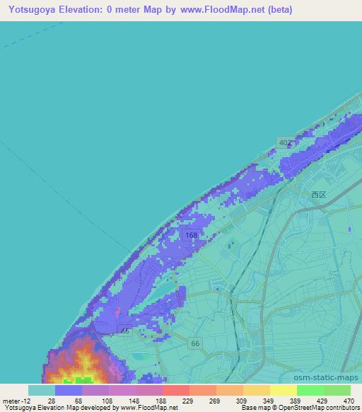 Yotsugoya,Japan Elevation Map