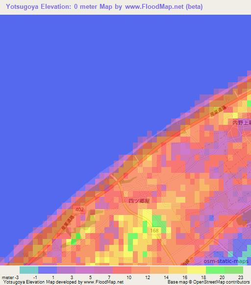 Yotsugoya,Japan Elevation Map