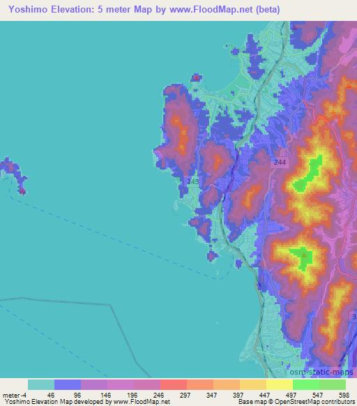 Yoshimo,Japan Elevation Map