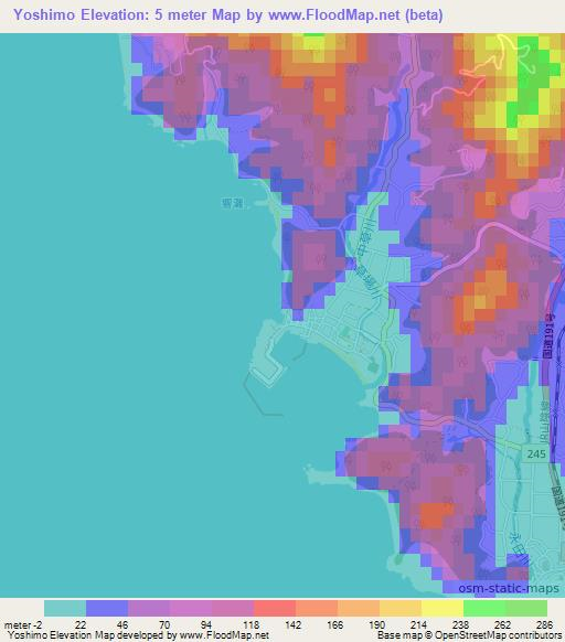 Yoshimo,Japan Elevation Map