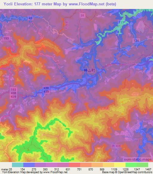 Yorii,Japan Elevation Map