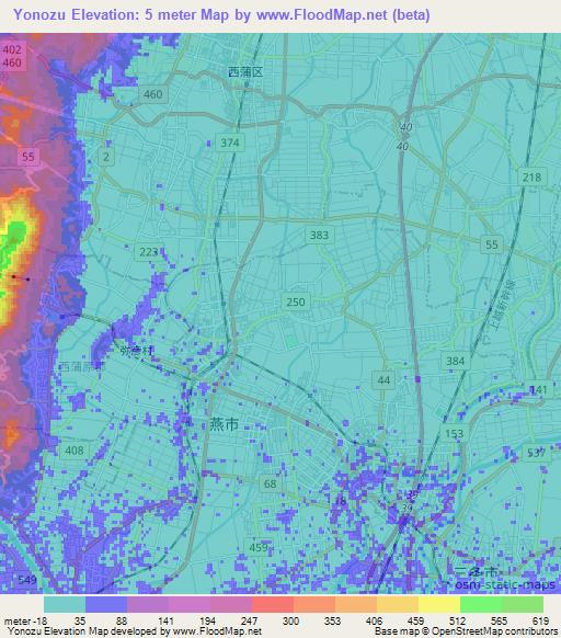 Yonozu,Japan Elevation Map