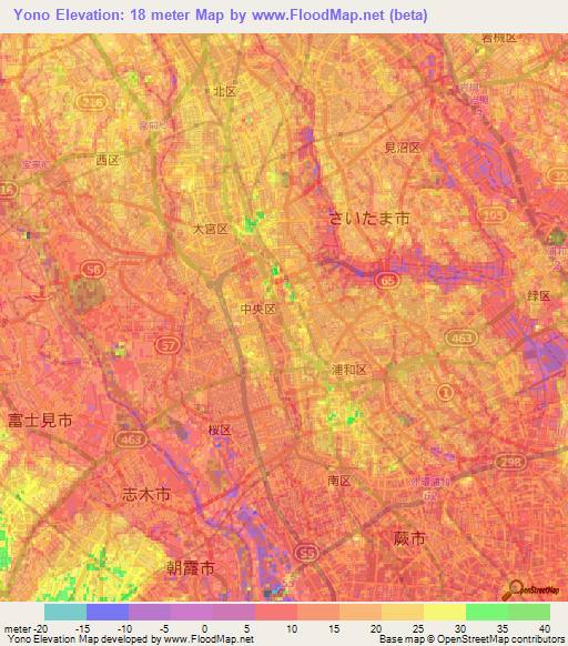 Yono,Japan Elevation Map