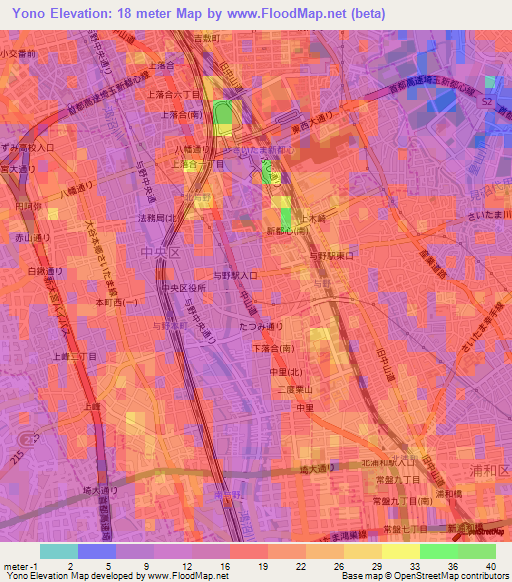 Yono,Japan Elevation Map