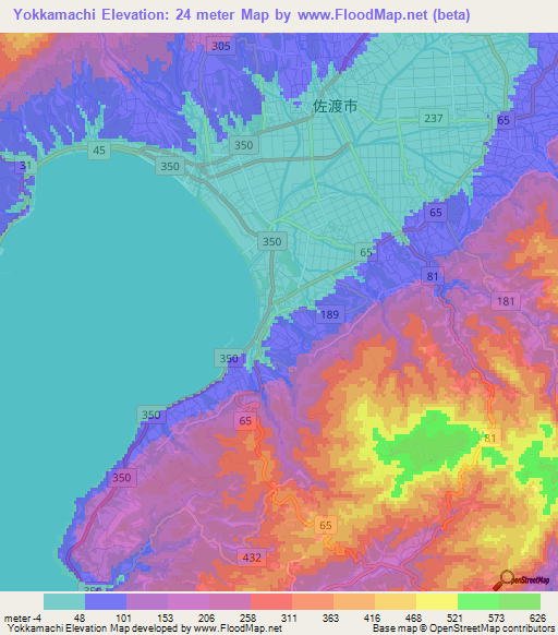 Yokkamachi,Japan Elevation Map