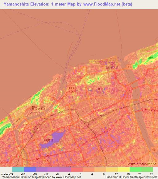 Yamanoshita,Japan Elevation Map