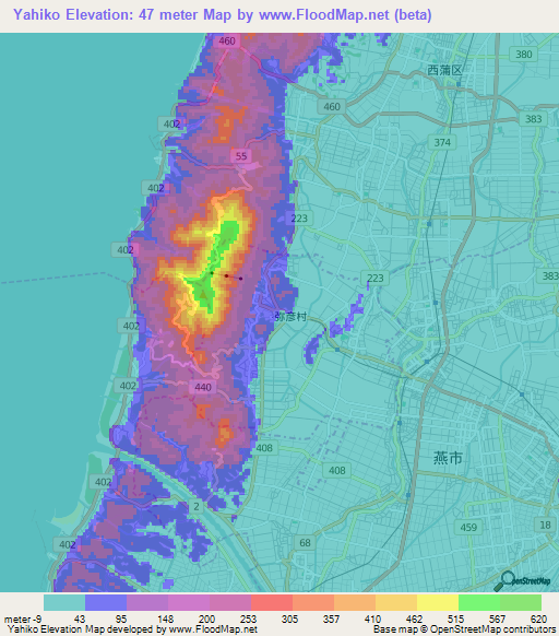 Yahiko,Japan Elevation Map