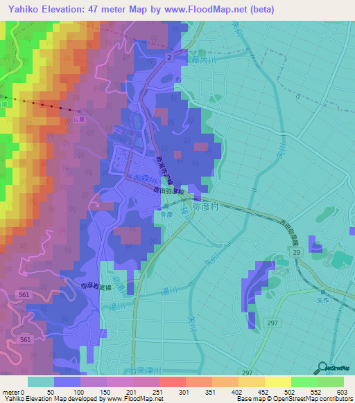Yahiko,Japan Elevation Map