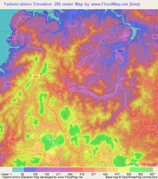 Yadomi-shimo,Japan Elevation Map