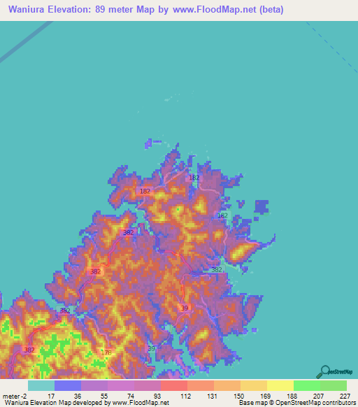 Waniura,Japan Elevation Map