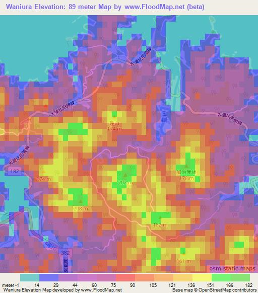 Waniura,Japan Elevation Map