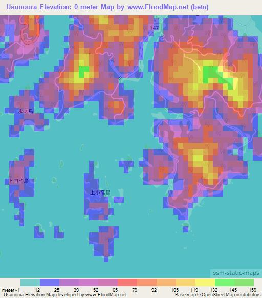 Usunoura,Japan Elevation Map