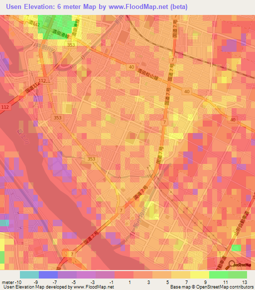 Usen,Japan Elevation Map