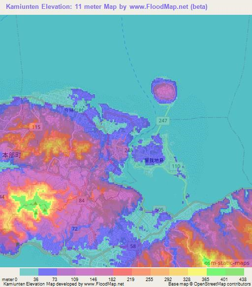 Kamiunten,Japan Elevation Map