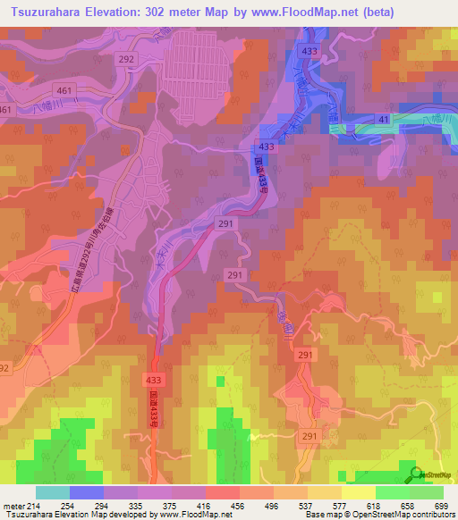 Tsuzurahara,Japan Elevation Map