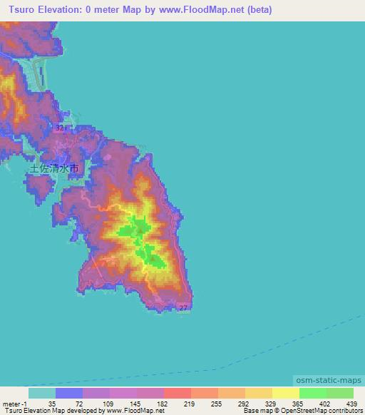 Tsuro,Japan Elevation Map