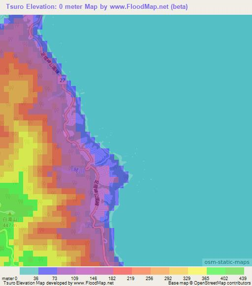 Tsuro,Japan Elevation Map