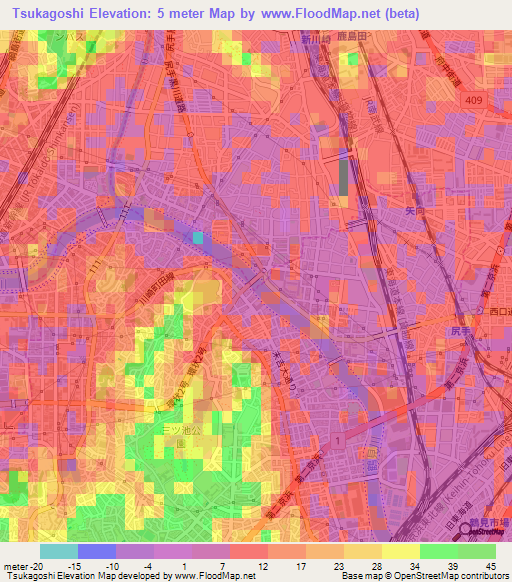 Tsukagoshi,Japan Elevation Map