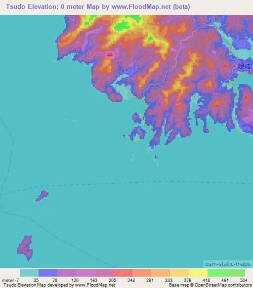 Tsudo,Japan Elevation Map