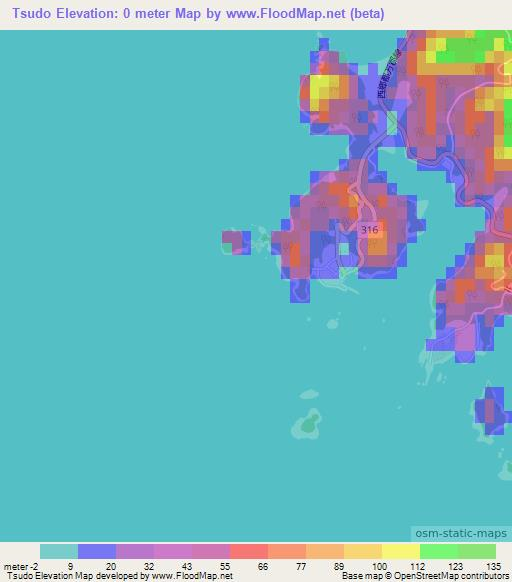 Tsudo,Japan Elevation Map