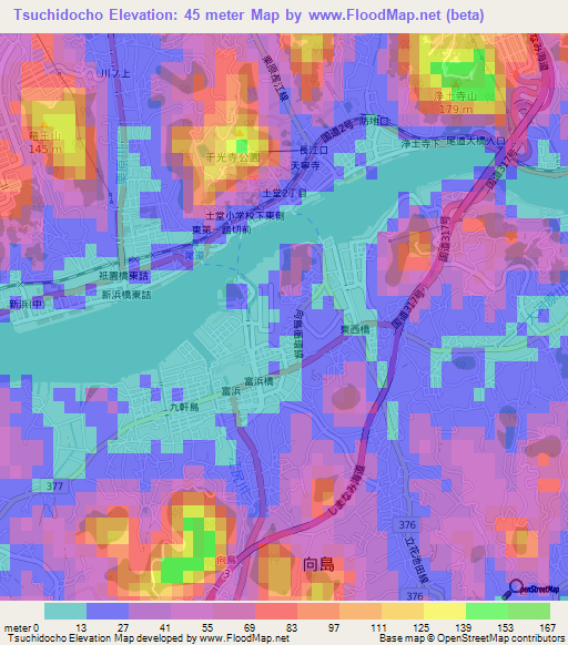 Tsuchidocho,Japan Elevation Map