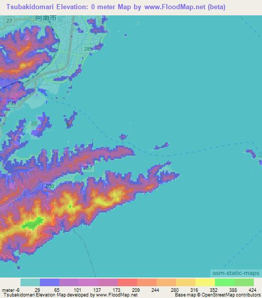 Tsubakidomari,Japan Elevation Map