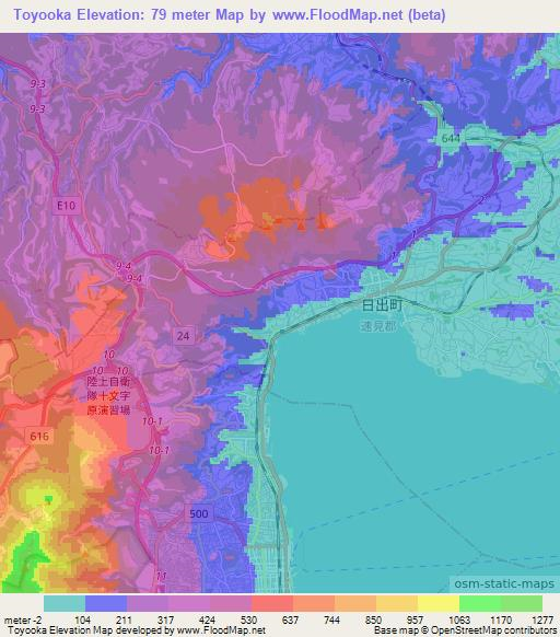 Toyooka,Japan Elevation Map